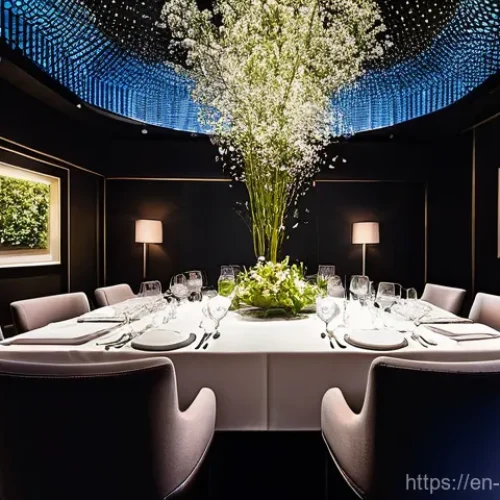 양식 전문점 메뉴 소개 - **Experiential Dining: The Sensory Symphony**
    "A dimly lit, elegant dining room transforms into ...