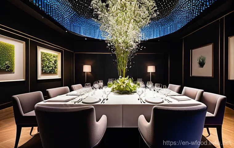 양식 전문점 메뉴 소개 - **Experiential Dining: The Sensory Symphony**
    "A dimly lit, elegant dining room transforms into ...